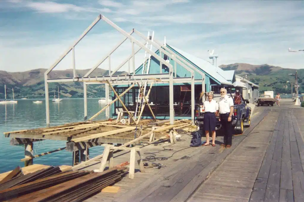 About Black Cat:The start of construction on the Black Cat Akaroa wharf building