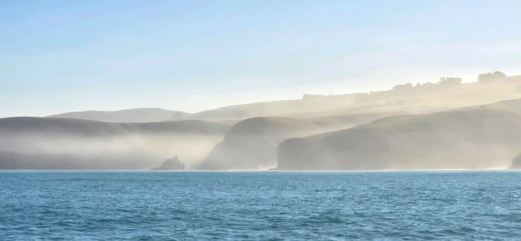 Beautiful winter scenery in Akaroa